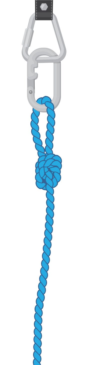 tethered climbing rope