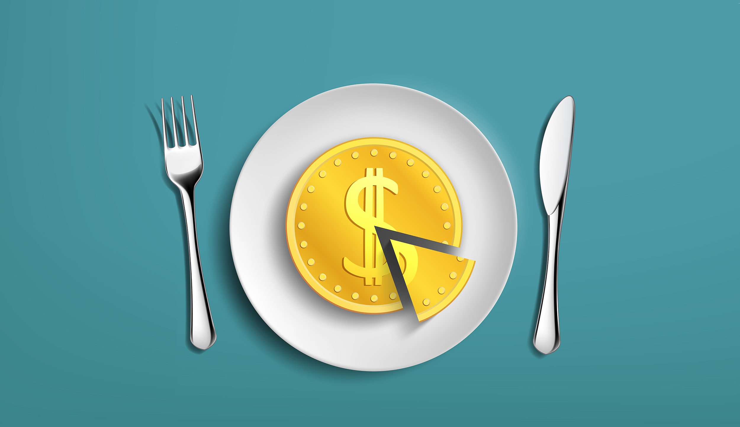 Money pie on a plate