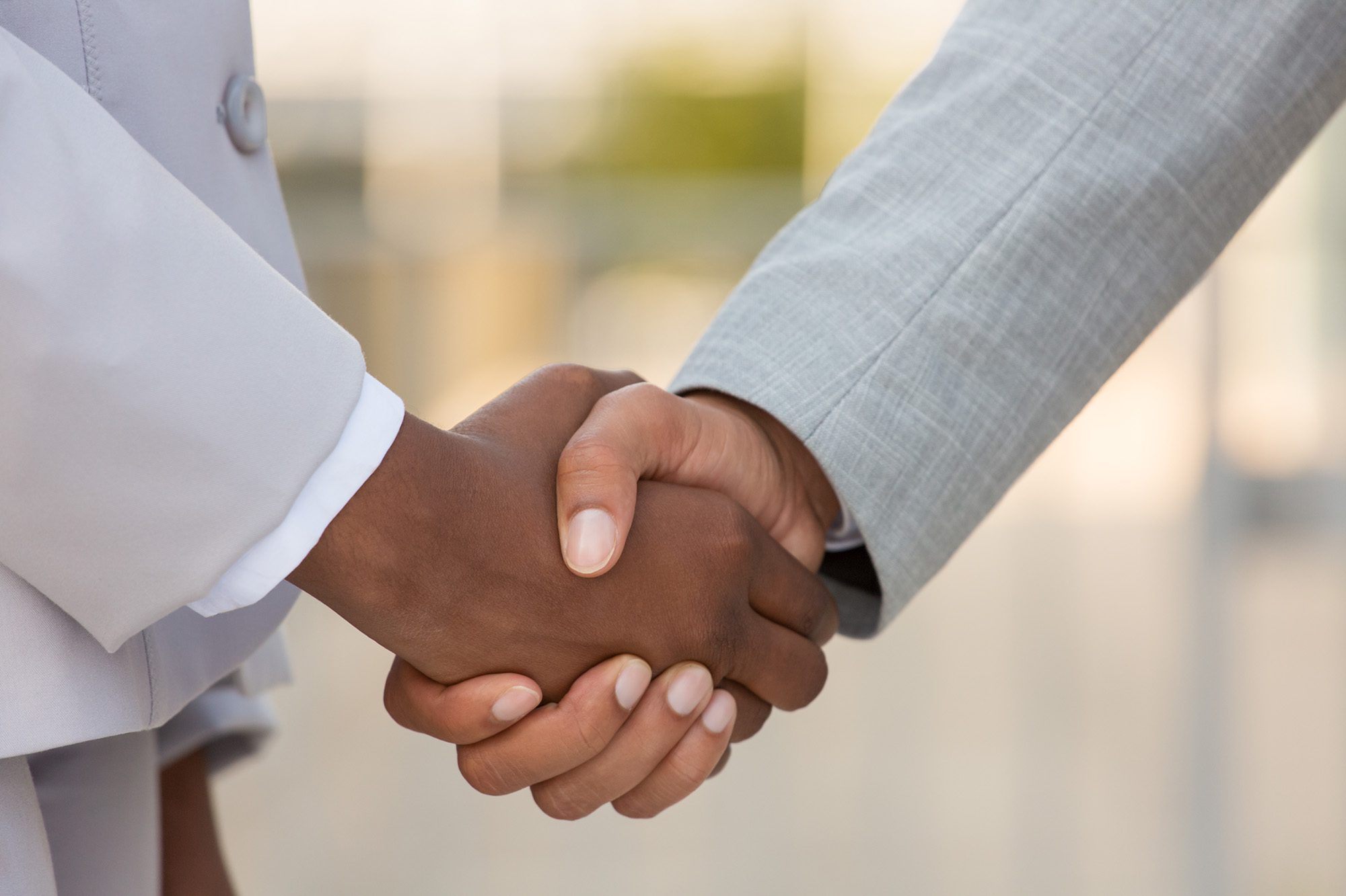 Business partners shaking hands
