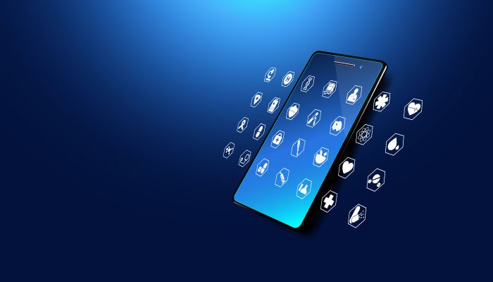 Smartphone with medical icons