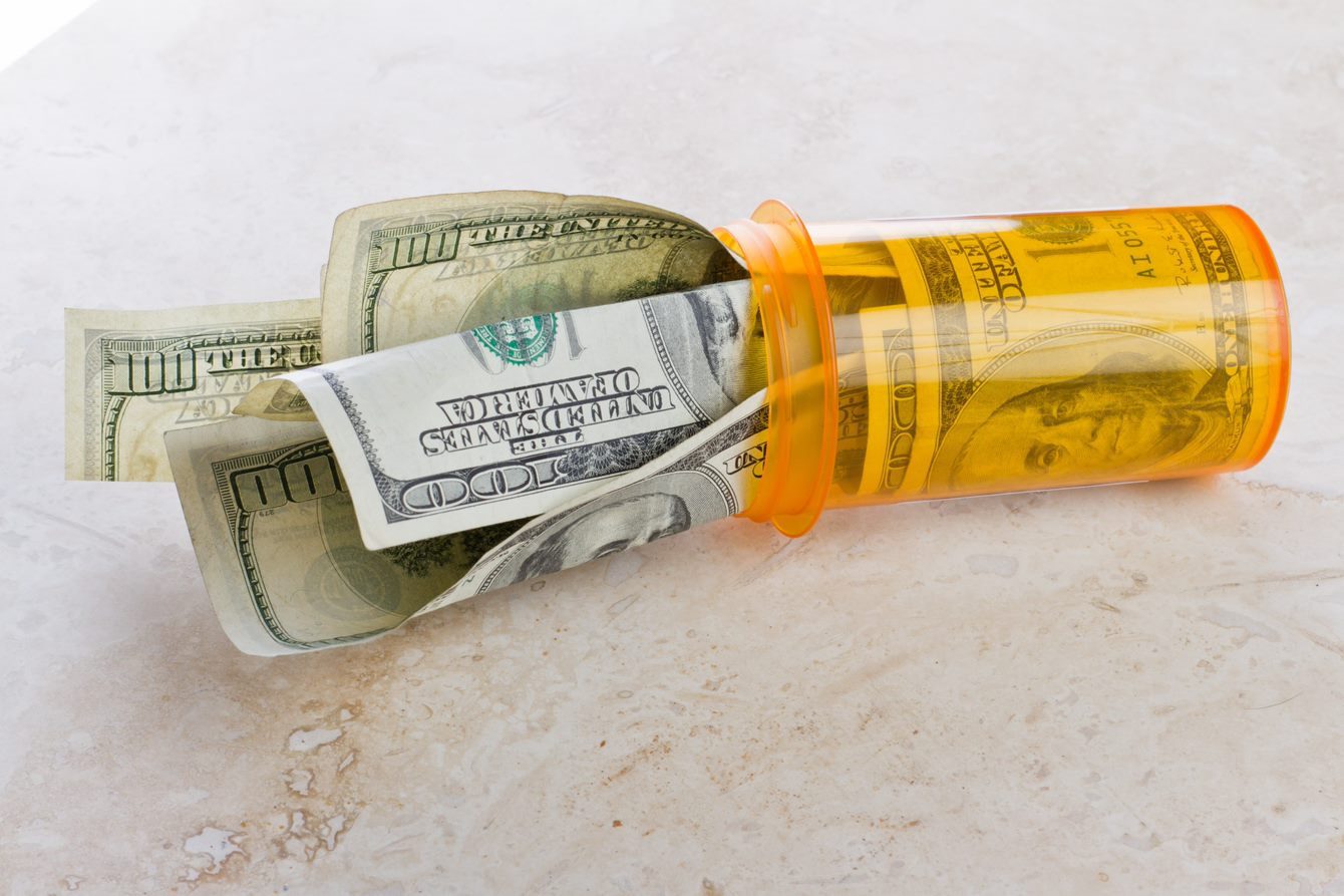 Money in prescription bottle