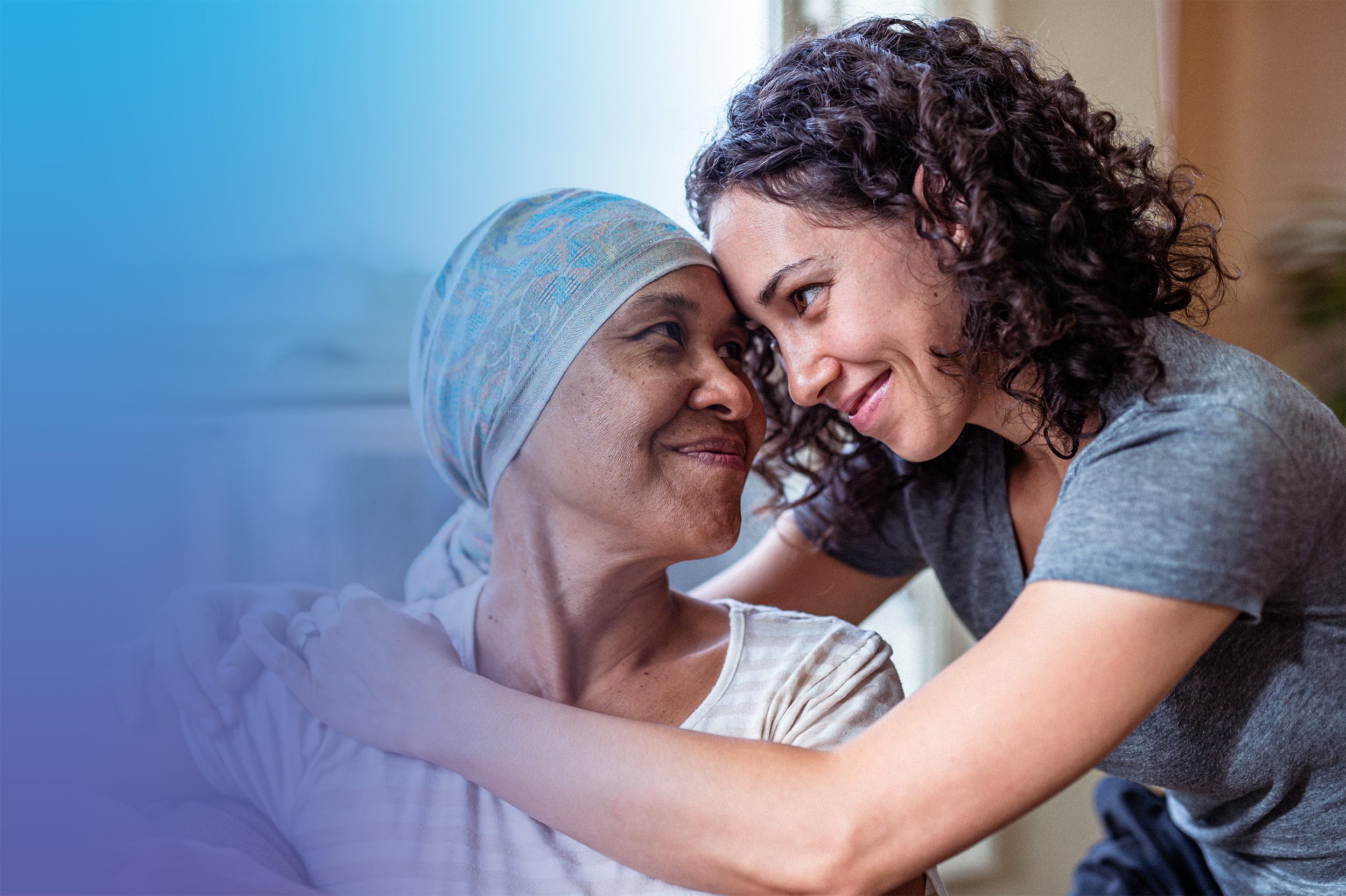 Hug with Cancer patient and her daughter