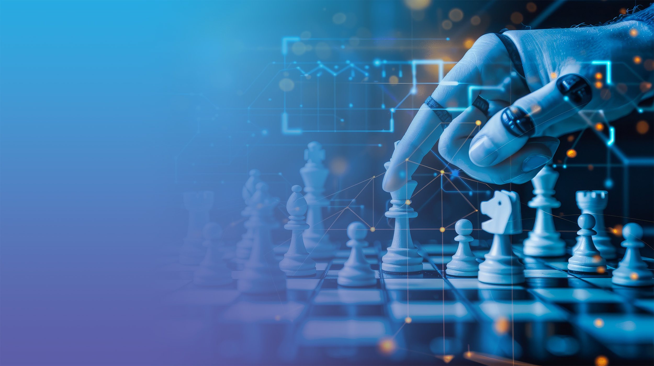 Robotic hand playing chess