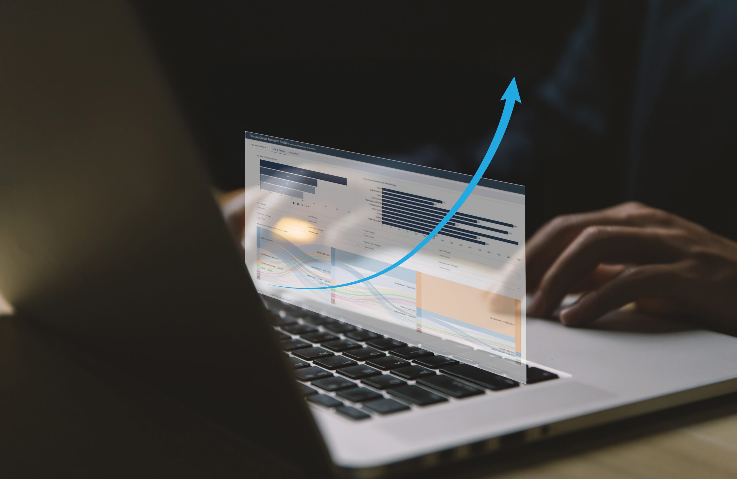 Snowflake Webinar - patient outcome chart with exponential arrow