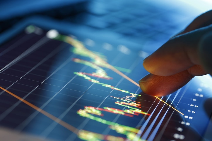 Someone looking at data on an iPad