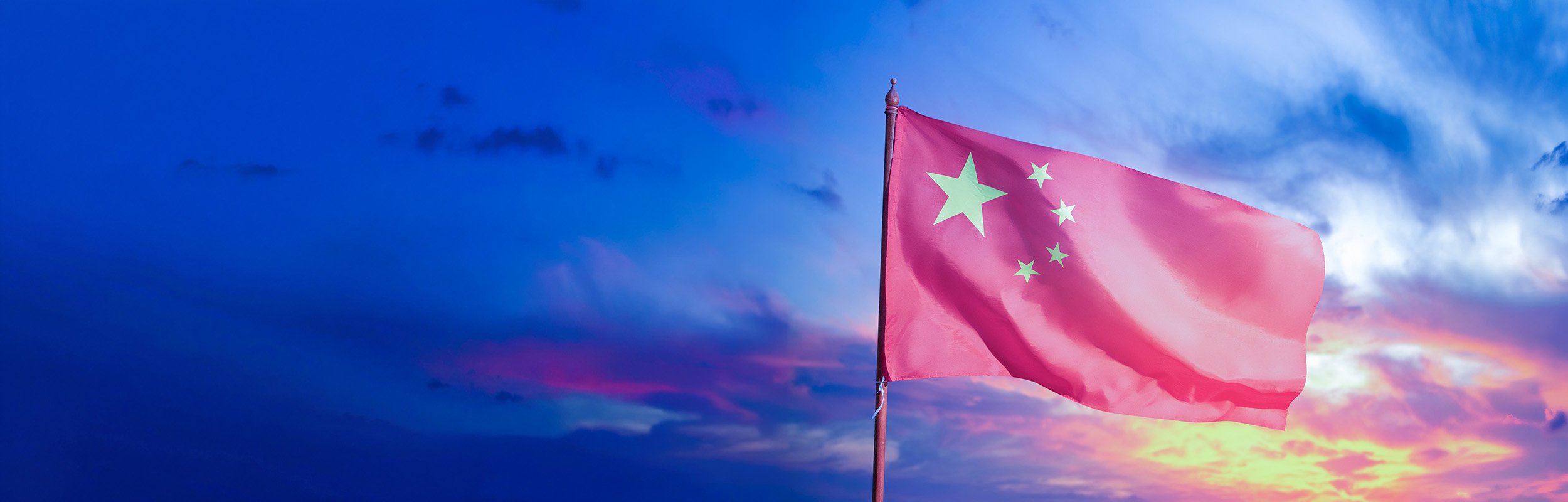 China flag on cloudy background, china market access