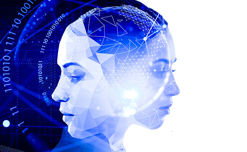 Female payer with her digital twin