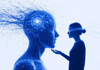 woman interacting with enterprise AI