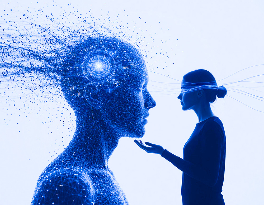 woman interacting with enterprise AI