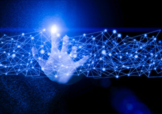 Person interacting with with technology